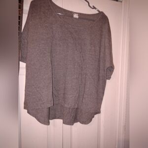 Gray Women's Top Crop Vintage Small Heather Gray